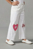 Barbie Graphic White Denim Pants BAP506
