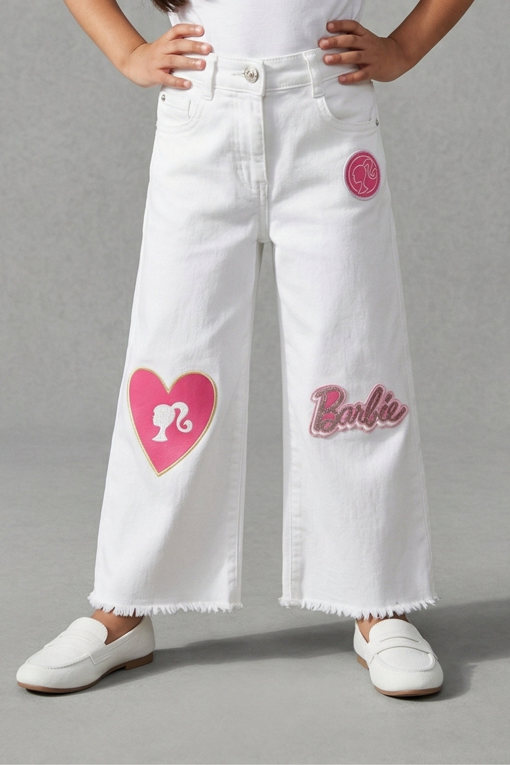 Barbie Graphic White Denim Pants BAP506