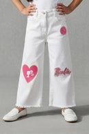 Barbie Graphic White Denim Pants BAP506