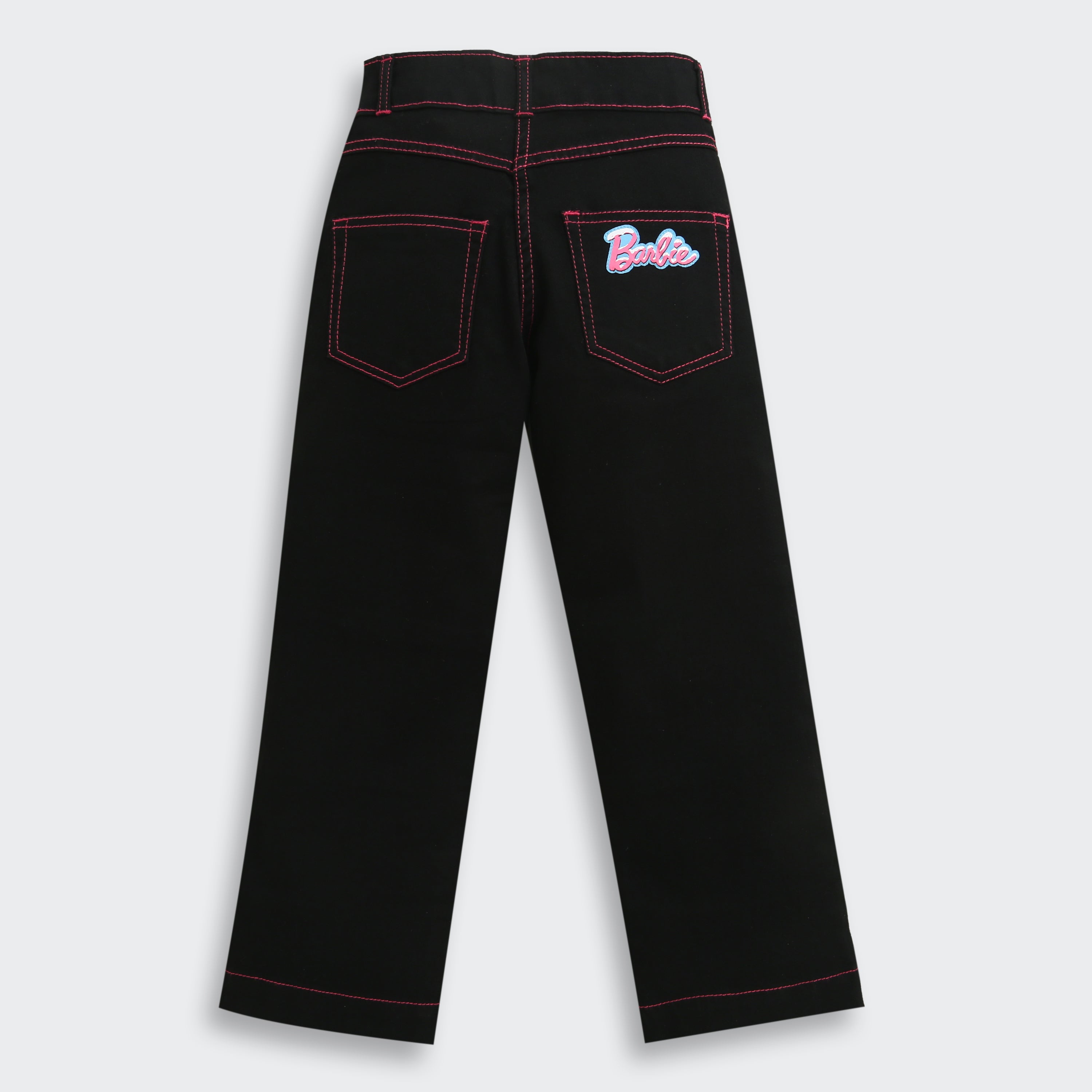 Barbie Denim Jeans With Red Stitching | Stylish Everyday Wear For Girls| Kids
