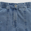 Barbie Denim Heart Embroidered Cargo Pants | Stylish Girls Casual Wear | Kids