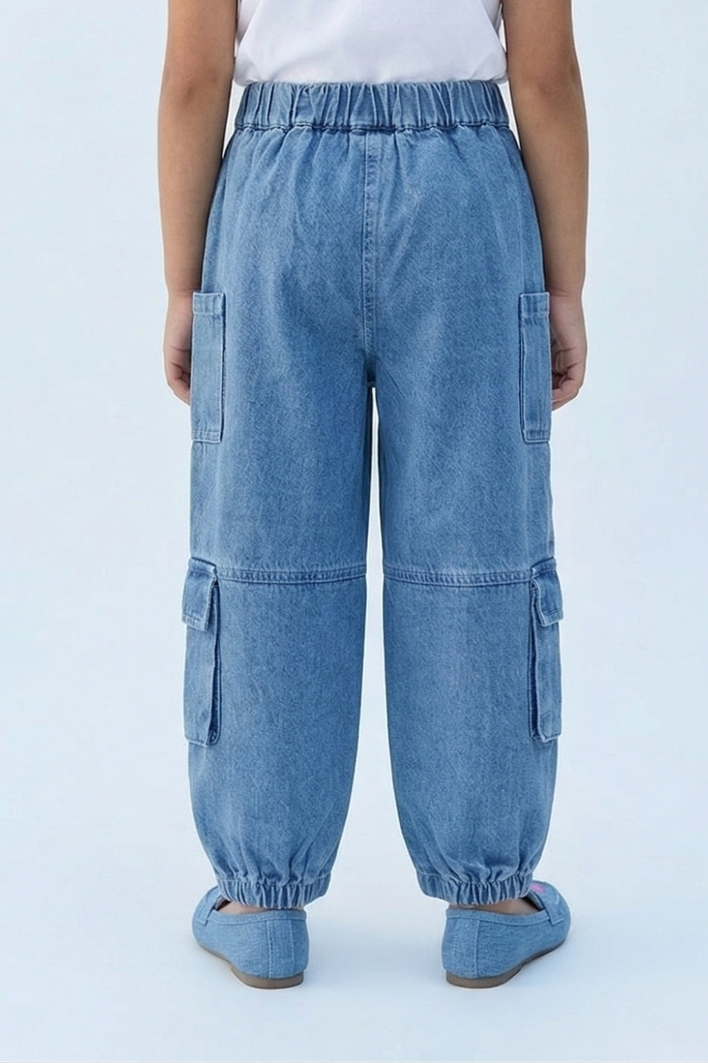 Barbie Denim Heart Embroidered Cargo Pants BAP524