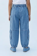 Barbie Denim Heart Embroidered Cargo Pants BAP524
