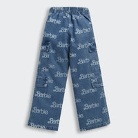 Barbie x Tiny Girl Logo Print Jeans for Girls | Trendy Western Wear