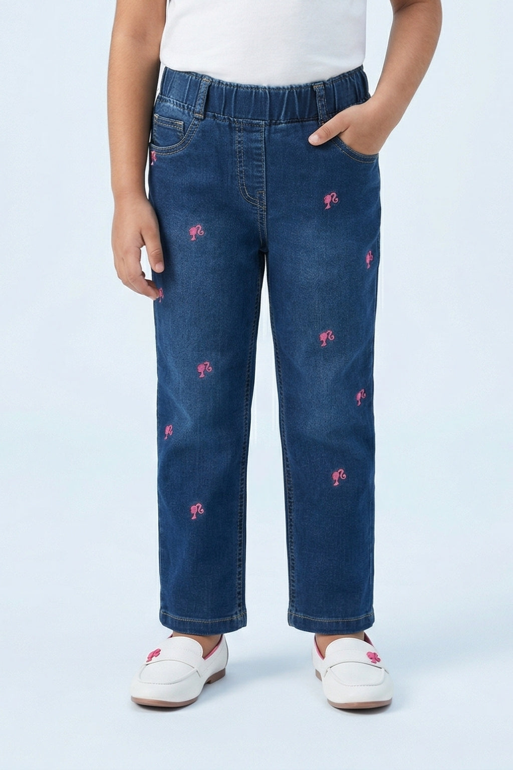 Barbie Embroidered Denim Pants BAP531