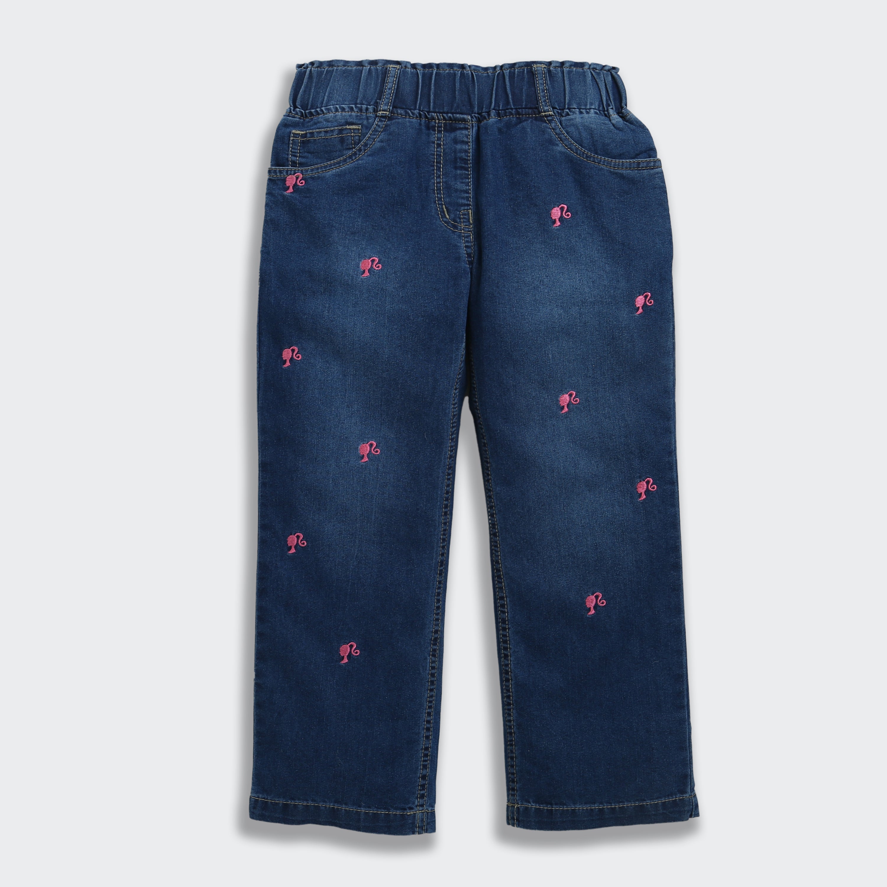 Barbie x Tiny Girl Embroidered Denim Pants for Girls | Casual Kidswear