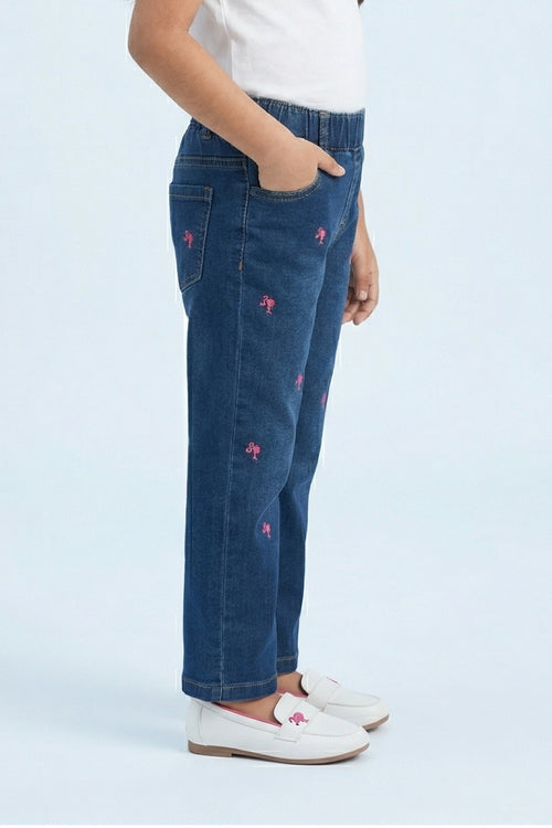 Barbie Embroidered Denim Pants BAP531
