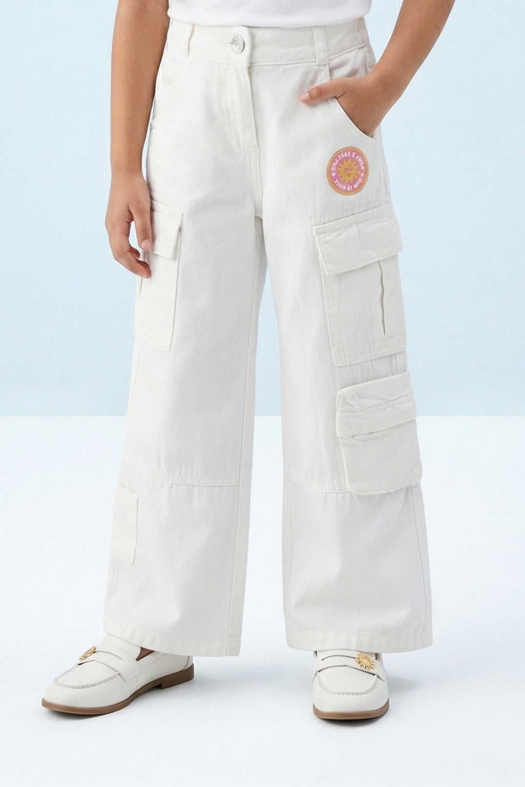 Barbie White Cargo Pants BAP538