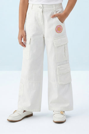 Barbie White Cargo Pants BAP538