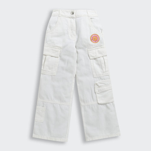 Barbie White Cargo Pants BAP538