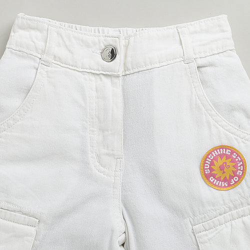 Barbie White Cargo Pants BAP538