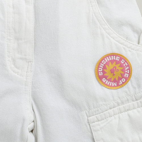 Barbie White Cargo Pants BAP538