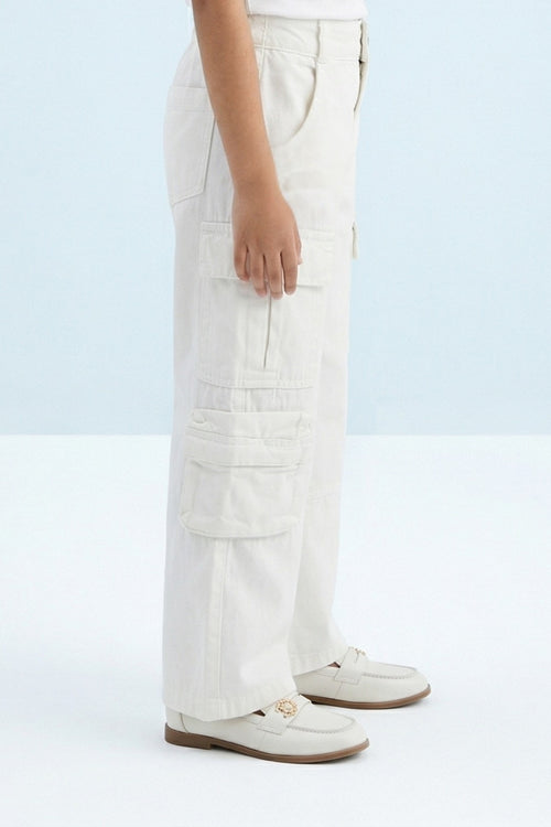 Barbie White Cargo Pants BAP538