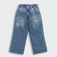 Barbie x Tiny Girl Denim Side Tape Jeans for Girls | Trendy Kidswear