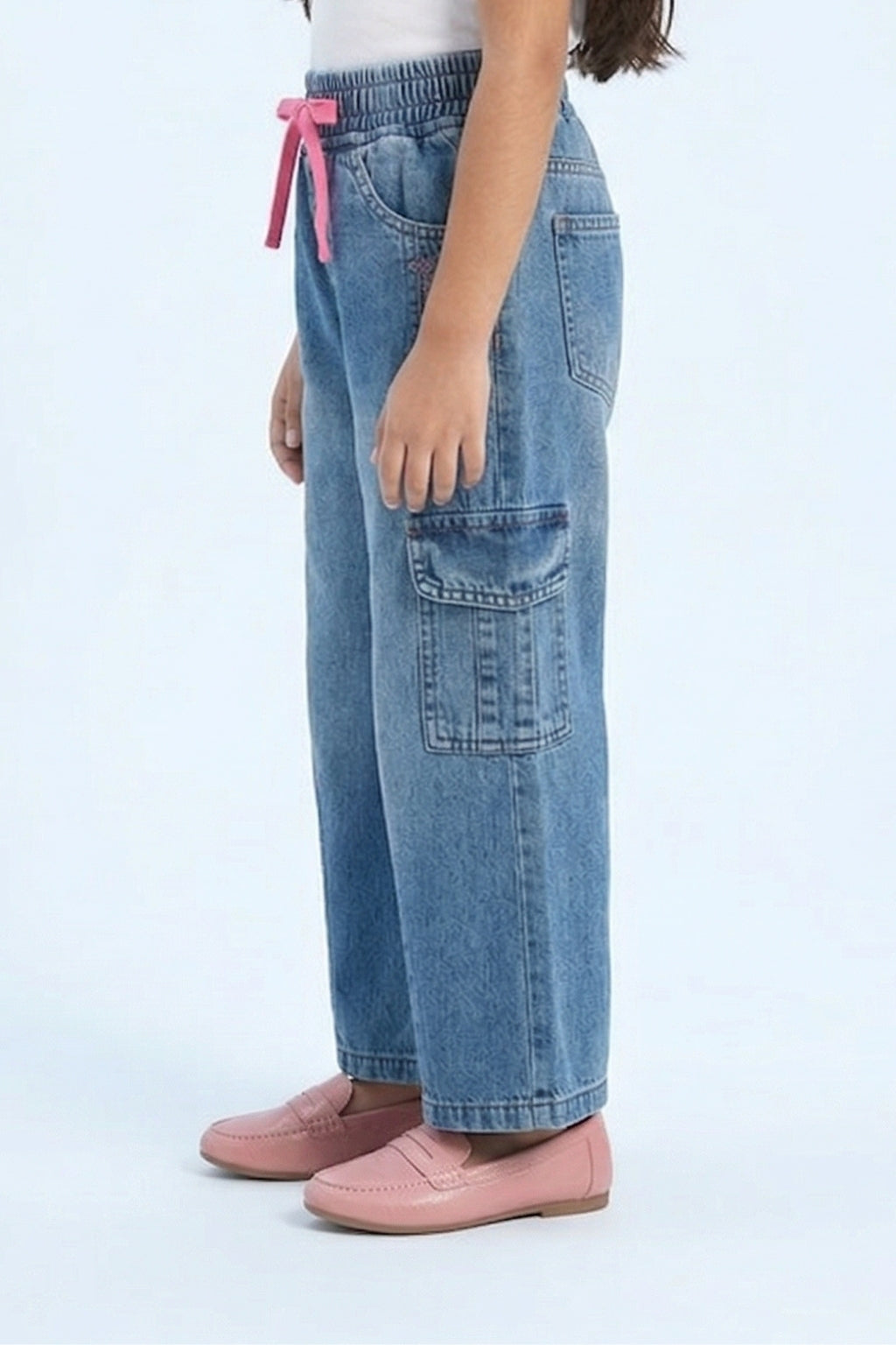 Barbie Light Wash Cargo Jeans BAP546