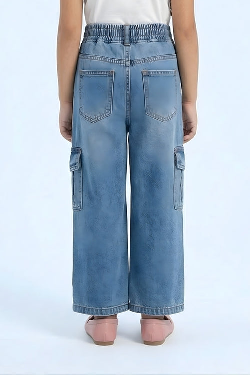 Barbie Light Wash Cargo Jeans BAP546