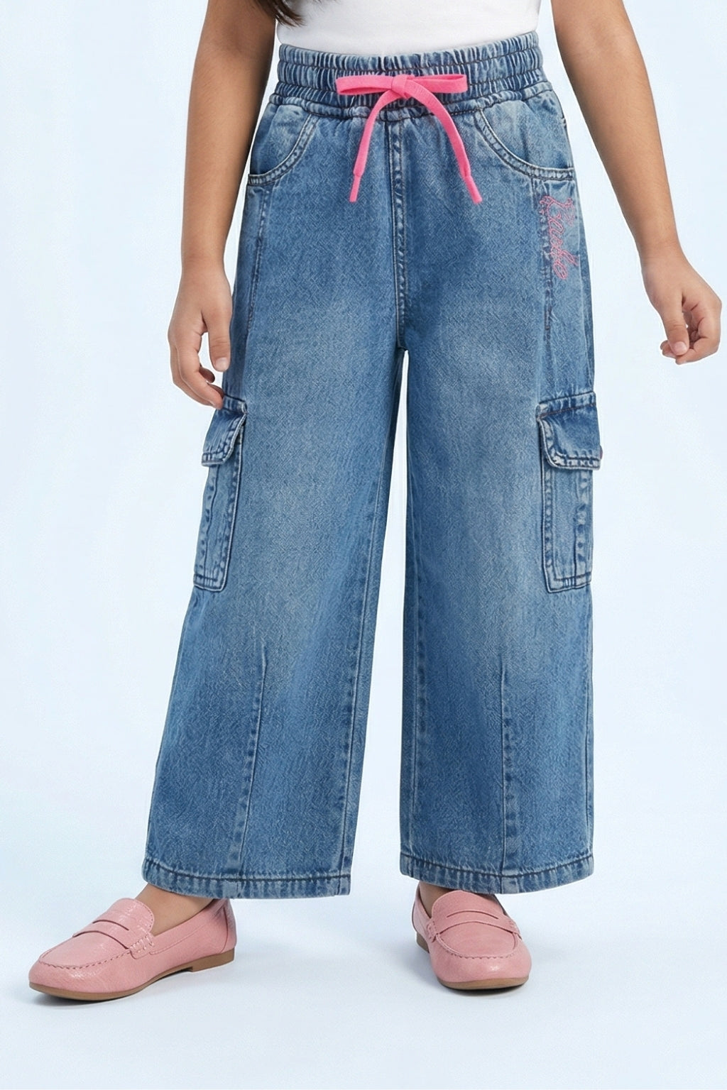 Barbie Light Wash Cargo Jeans BAP546
