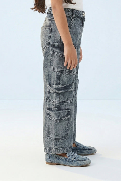 Barbie Black Cargo Denim Pants BAP551