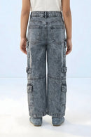 Barbie Black Cargo Denim Pants BAP551