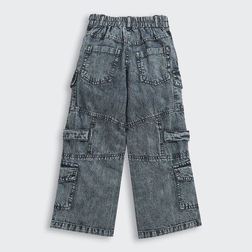 Barbie Black Cargo Denim Pants BAP551