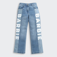Barbie x Tiny Girl Dual-Tone Jeans for Girls | Trendy Western Wear