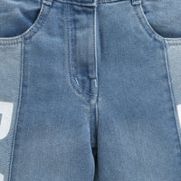 Barbie x Tiny Girl Dual-Tone Jeans for Girls | Trendy Western Wear