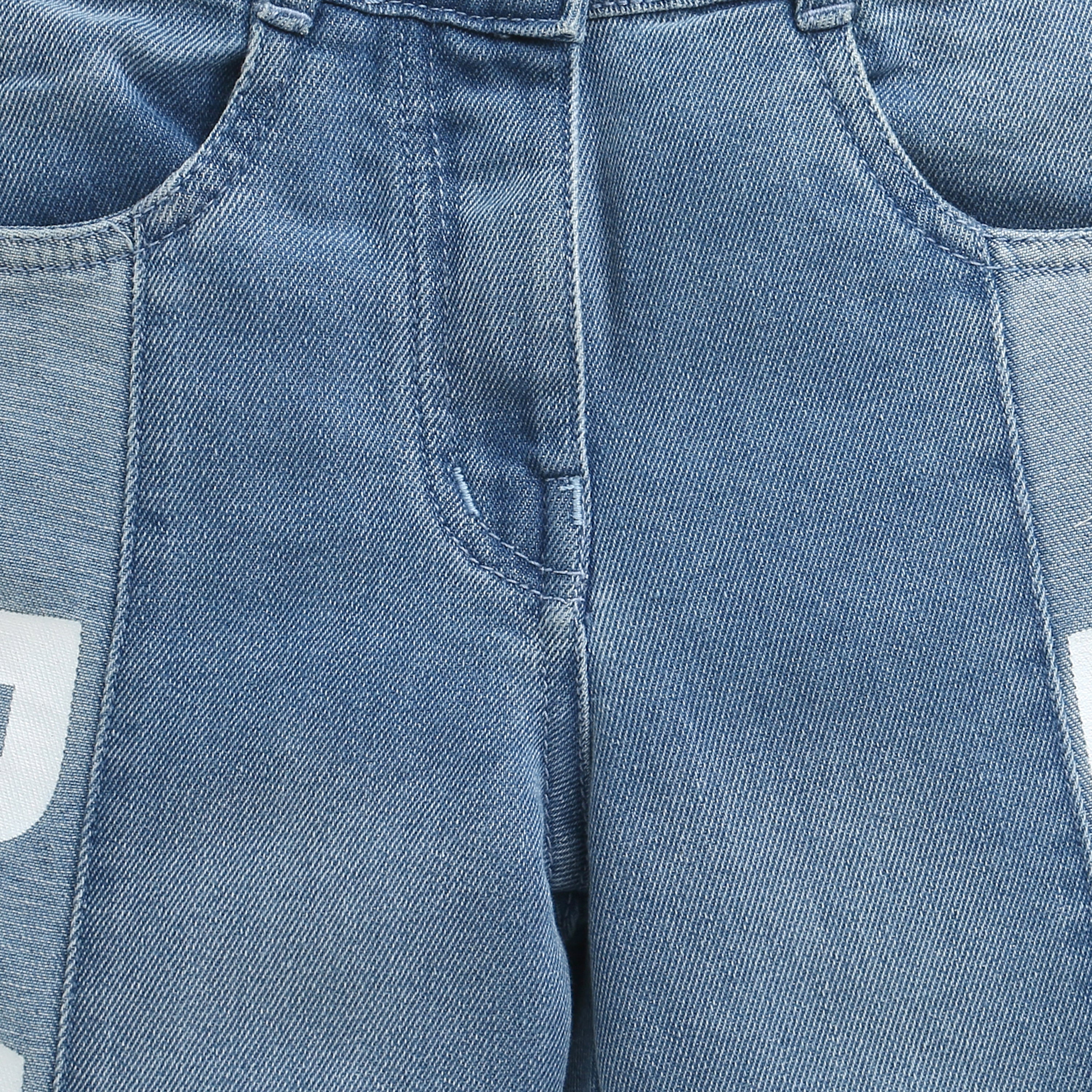 Barbie x Tiny Girl Dual-Tone Jeans for Girls | Trendy Western Wear