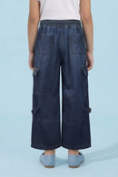 Barbie Dark Blue Wide-Leg Denim Cargo Pants BAP555