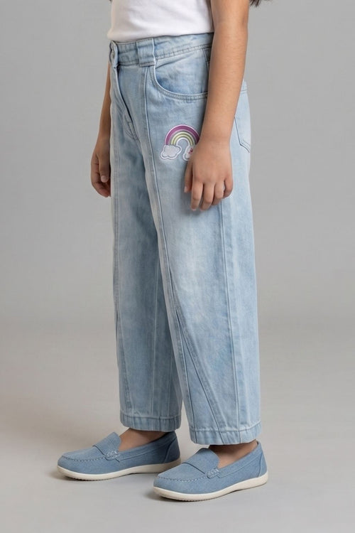 Barbie Girls Light Blue Denim Straight Pants BAP562