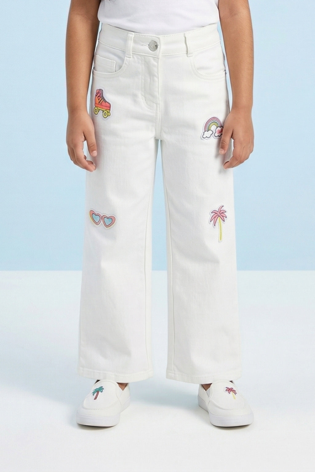 Barbie White Embroidered Jeans BAP572