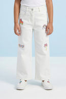 Barbie White Embroidered Jeans BAP572