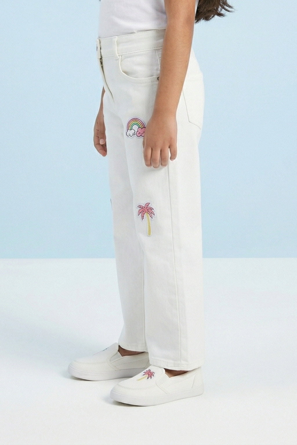 Barbie White Embroidered Jeans BAP572