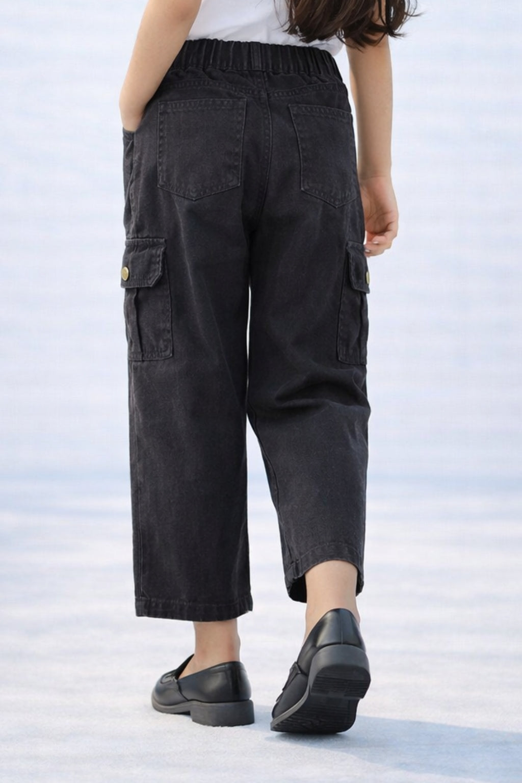 Barbie Black Wide Leg Cargo Jeans BAP593