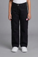 Barbie Black Wide Leg Cargo Jeans BAP593