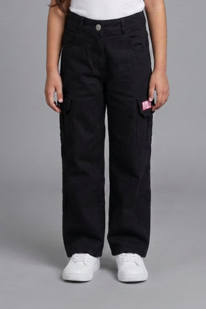 Barbie Black Wide Leg Cargo Jeans BAP593