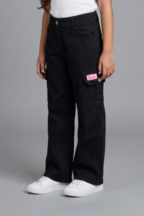 Barbie Black Wide Leg Cargo Jeans BAP593