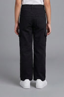 Barbie Black Wide Leg Cargo Jeans BAP593