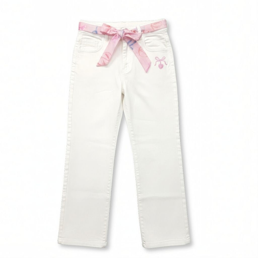 Barbie White Jeans with Pink Belt BAP601