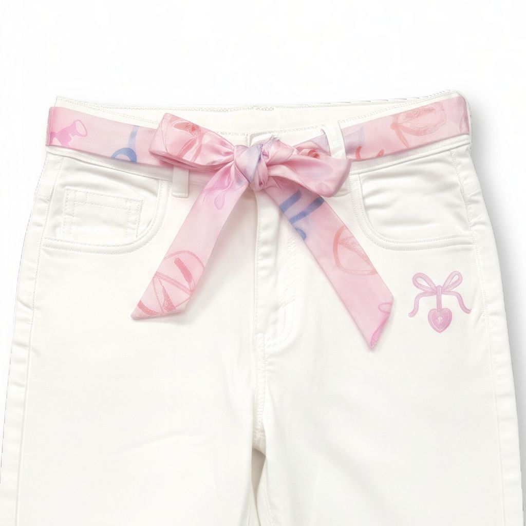 Barbie White Jeans with Pink Belt BAP601