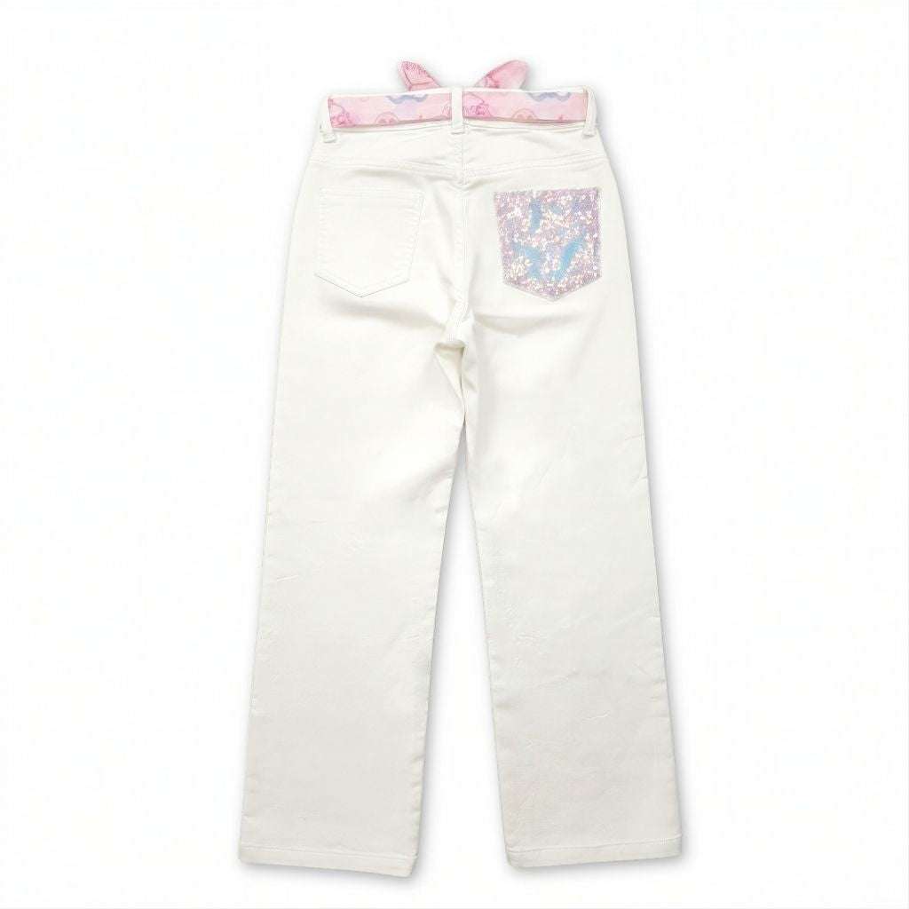 Barbie White Jeans with Pink Belt BAP601