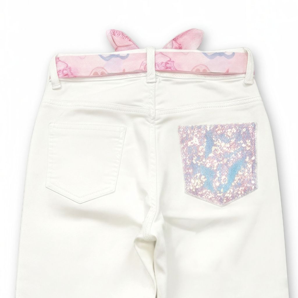 Barbie White Jeans with Pink Belt BAP601