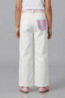 Barbie White Jeans with Pink Belt BAP601