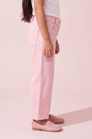 Barbie Pink Rhinestone Embellished Wide Leg Jeans BAP647