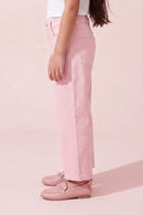 Barbie Pink Rhinestone Embellished Wide Leg Jeans BAP647