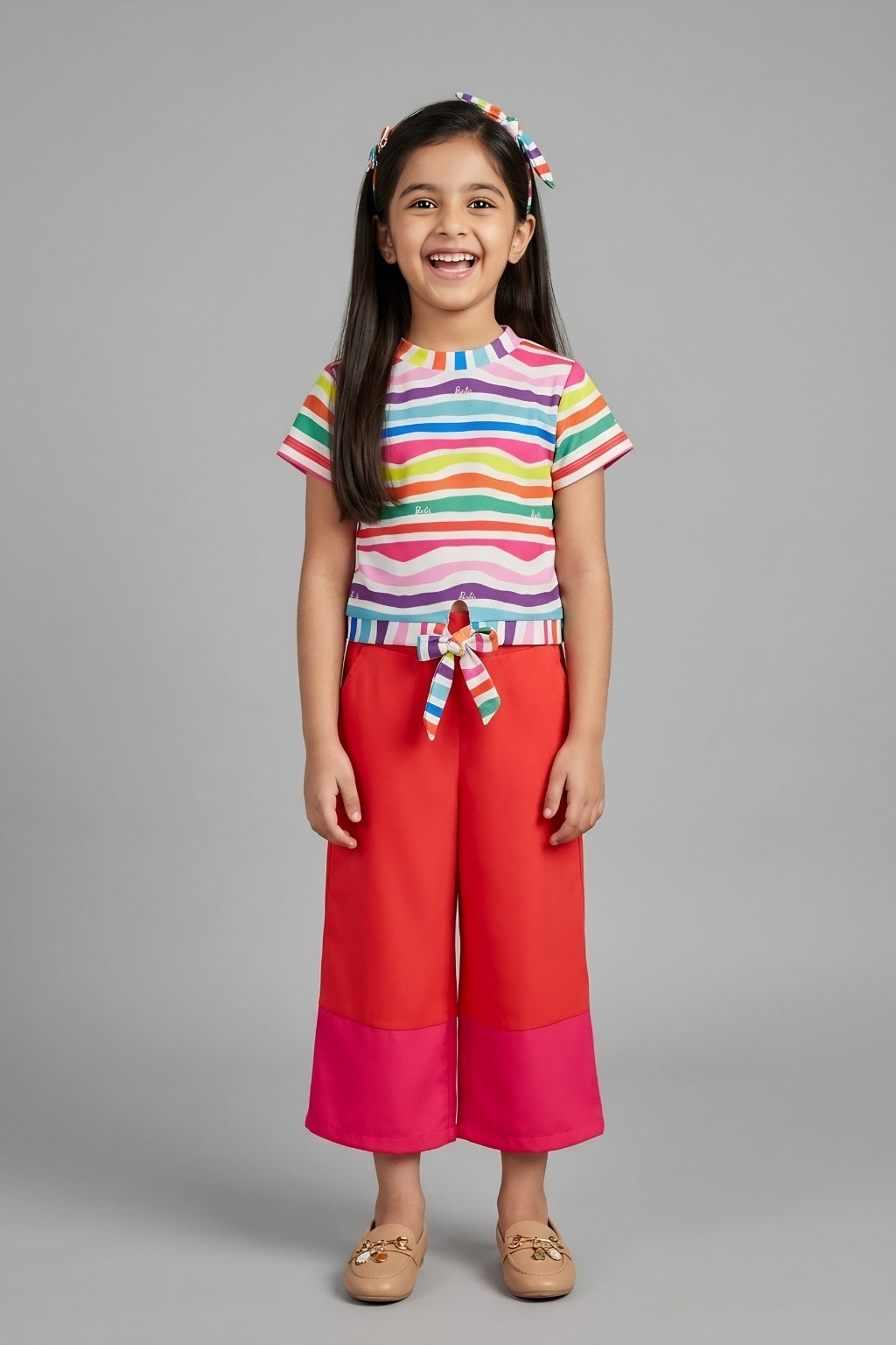 Barbie Multicolor Striped Co-ord Set BAPLS903