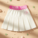 Barbie Off-White Pleated Skort with Pink Logo Waistband BAS726