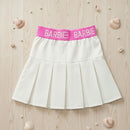 Barbie Off-White Pleated Skort with Pink Logo Waistband BAS726