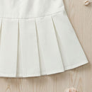 Barbie Off-White Pleated Skort with Pink Logo Waistband BAS726