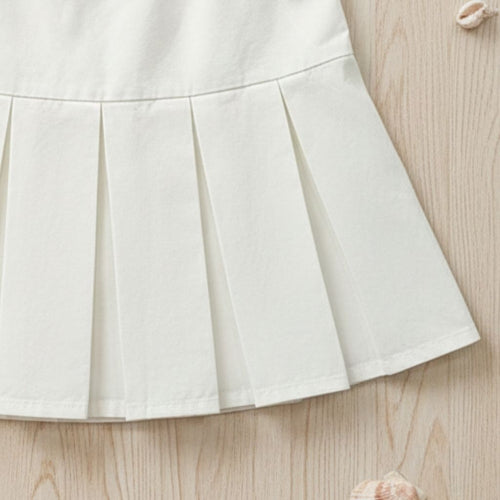 Barbie Off-White Pleated Skort with Pink Logo Waistband BAS726