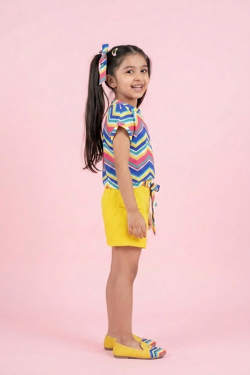Barbie Multicolor Top & Shorts Set BASET302